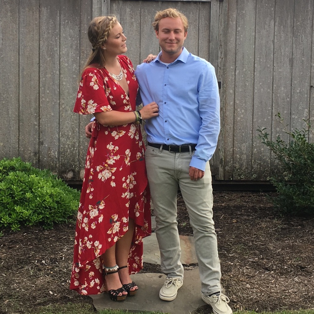 Lulus red floral dress